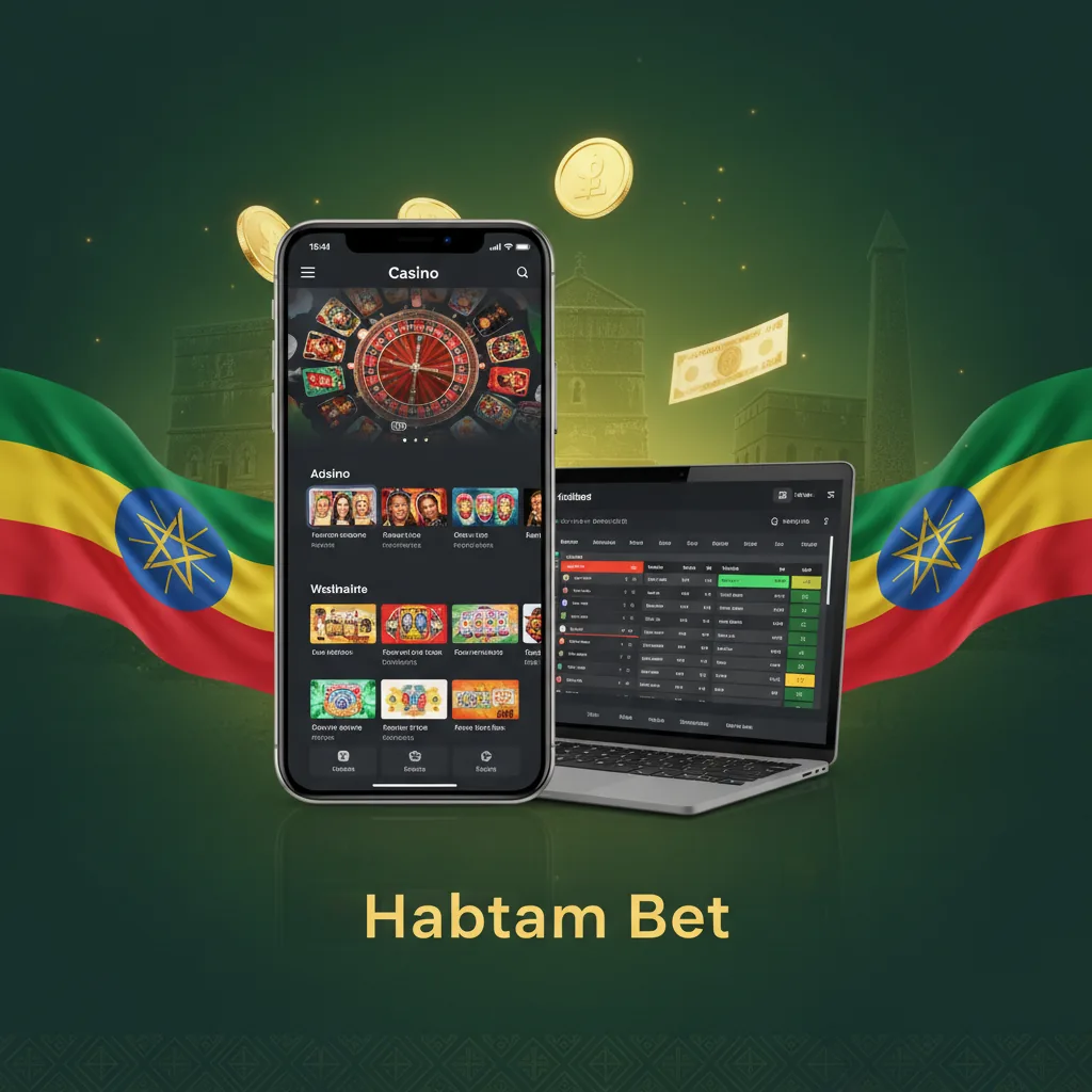 Habtam Bet platform interface showing casino and sportsbook sections
