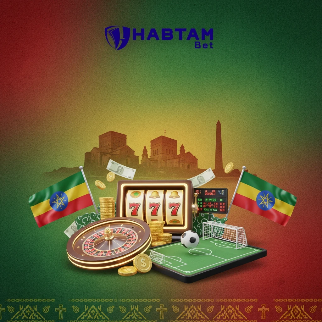 Habtam Bet Ethiopia casino and sportsbook platform illustration