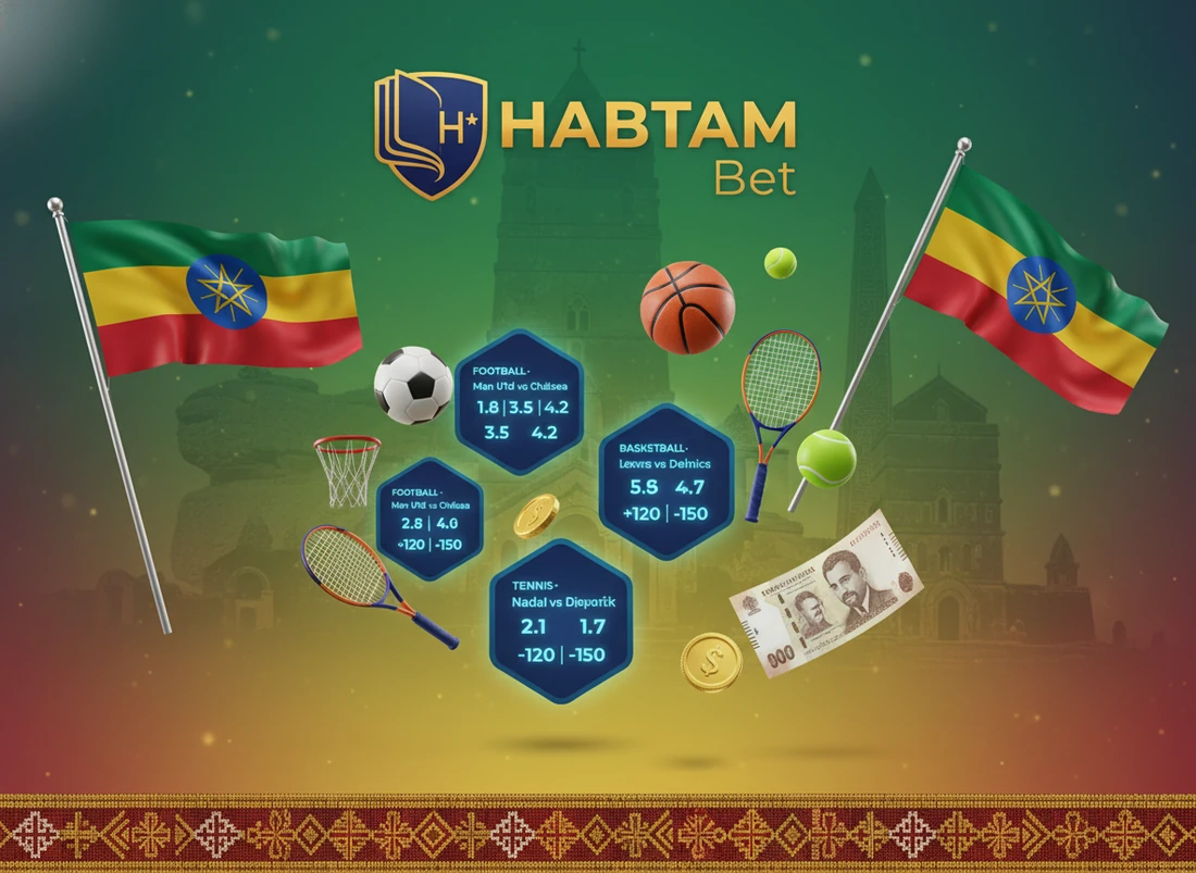Habtam Bet sportsbook interface showing football live betting markets